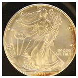 US Coins 2001 Silver Eagle, Uncirculated