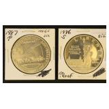 US Coins 2 Commemorative Silver Dollars, 1986 Libe