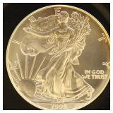 US Coins 1999 Silver Eagle, Uncirculated