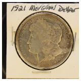 US Coins 1921 Morgan Silver Dollar, circulated
