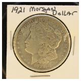 US Coins 1921 Morgan Silver Dollar, circulated