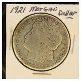 US Coins 1921 Morgan Silver Dollar, circulated