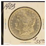 US Coins 1903 Morgan Silver Dollar, BU