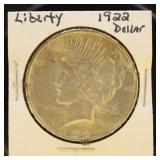 US Coins 1922 Peace Silver Dollar, circulated