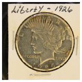 US Coins 1926 Peace Silver Dollar, circulated