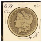 US Coins 1878-CC Morgan Silver Dollar, circulated