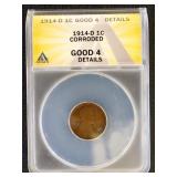 US Coins 1914-D Lincoln Cent Graded Good 4 Details
