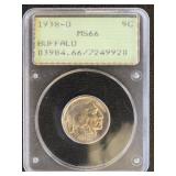 US Coins 1938-D Buffalo Nickel Graded MS66 by PCGS