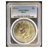 US Coins 1974-S Eisenhower Silver Dollar Graded MS