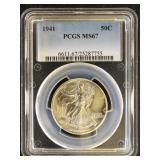 US Coins 1941 Walking Liberty Half Dollar Graded M