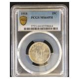 US Coins 1918 Standing Liberty Quarter Graded MS64