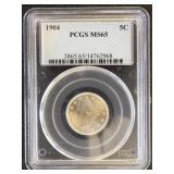 US Coins 1904 Liberty "V" Nickel Graded MS65 by PC