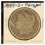 US Coins 1899-S Morgan Silver Dollar, circulated
