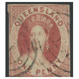 Queensland Stamp #1 Used Imperf Classic CV $775