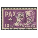 Switzerland Stamp #305 Used PAX 10Fr high CV $125