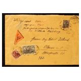 Allenstein Stamps #16, 22, 98 F/VF tied on cover b