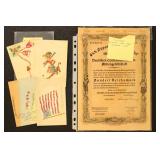 Stamp related ephemera: 4 cards with designs from