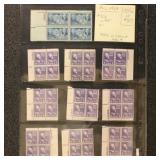 US Stamps Mint NH Blocks, includes #510 & 555 plus