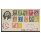 US Stamps #704-715 First Day Cover with Washington