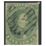 CSA Stamps #1 Used with creases and thins CV $175