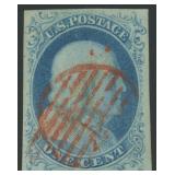 US Stamp #7 Used with tear & crease CV $140
