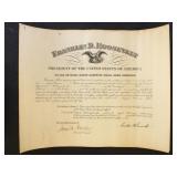 Franklin Delano Roosevelt Signed Document