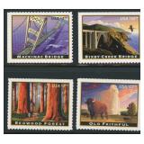 US Stamps #4378-9, 4438-9 Mint NH Landmarks of Ame