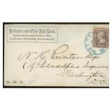 US Railroad Cover #65 tied with blue "Baltimore, M
