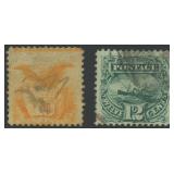 US Stamp #116-117 Used 1869 pictorials wit CV $240