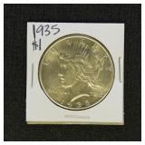 US Coins 1935 Peace Silver Dollar, BU