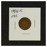 US Coins 1931-S Lincoln Cent, circulated