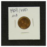 US Coins 1909 VDB Lincoln Cent, circulated