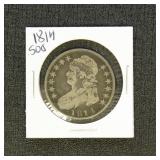 US Coins 1814 Bust Half Dollar, circulated