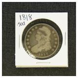 US Coins 1818 Bust Half Dollar, circulated