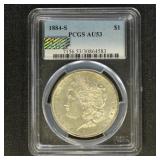 US Coins 1884-S Morgan Silver Dollar Graded AU53 b