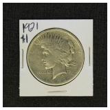 US Coins 1921 Peace Silver Dollar, circulated