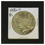 US Coins 1926-D Peace Silver Dollar, BU