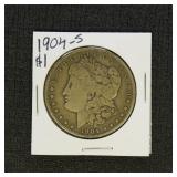 US Coins 1904-S Morgan Silver Dollar, circulated