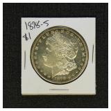 US Coins 1878-S Morgan Silver Dollar, AU/BU