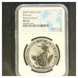 Great Britain Coins 2020 Silver 2 Pound Graded MS6