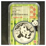 China Coins 2024 Silver Panda Graded MS69 by NGC