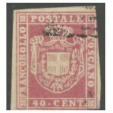 Italian States Tuscany Stamps #21 Used CV $350