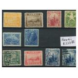 Hawaii Stamps Collection Mint and Used on Cards to