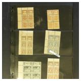 Poland Stamps Mint Hinged Blocks on pages, include