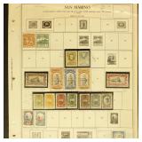 San Marino Stamps on Album Pages, mint hinged and