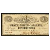 North Carolina Obsolete Currency $1 The State of N