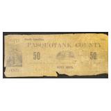 North Carolina Obsolete Currency 50 Cent Pasquotan