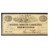 North Carolina Obsolete Currency $1 The State of N