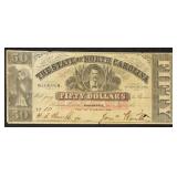 North Carolina Obsolete Currency $50 The State of