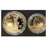 US Coins 1986 Liberty Silver Dollar and Clad Half